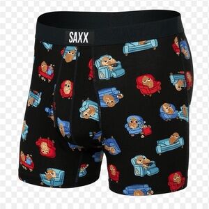 Saxx Ultra Super Soft Boxer Briefs in a "Couch Potato Black Medium NEW